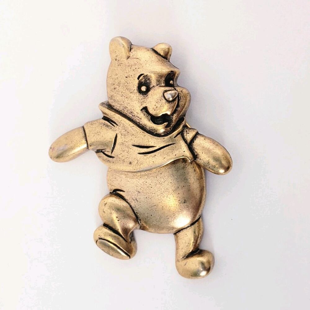 Vintage Disney Winnie the Pooh Pin‎ Brooch Articulated Gold Tone Movable 2.25"